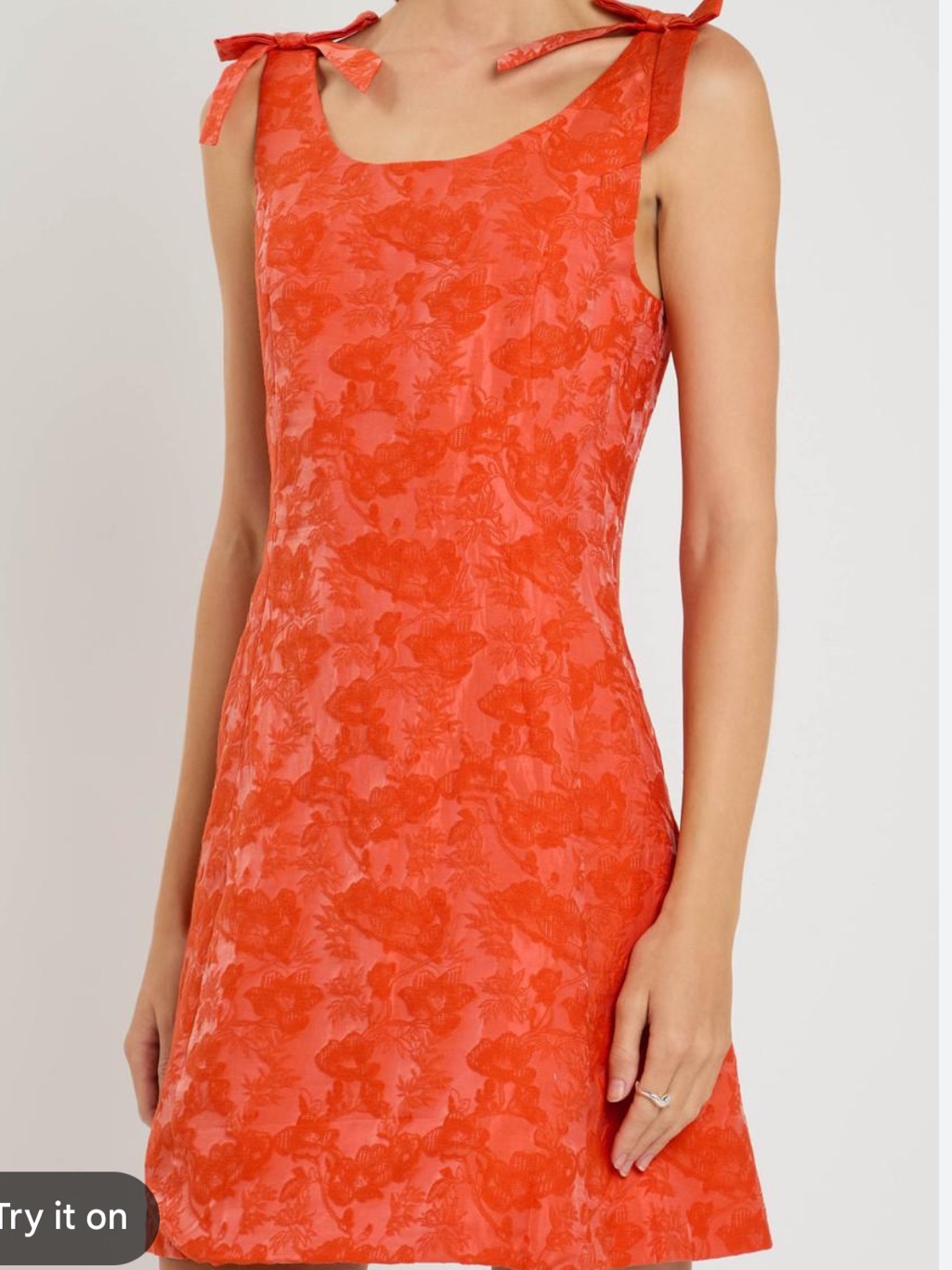 Sister Jane New Neroli Bow Jacquard Mini Dress In Orange